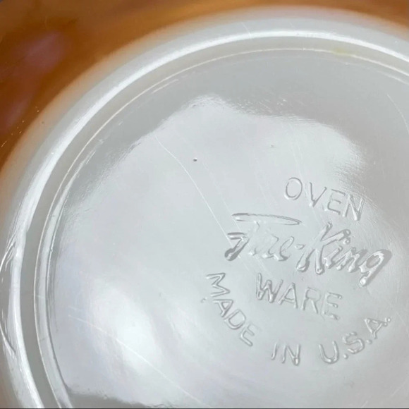 Fire King  Peach Lustre Saucer & Federal Glass Moonglow Tea Cup - Picture 9 of 9